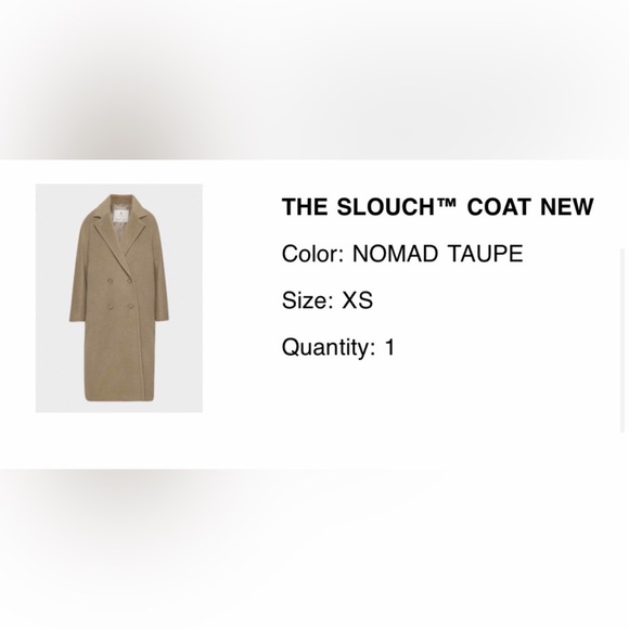Aritzia The Slouch Coat - Nomad Taupe - XS - Picture 2 of 5
